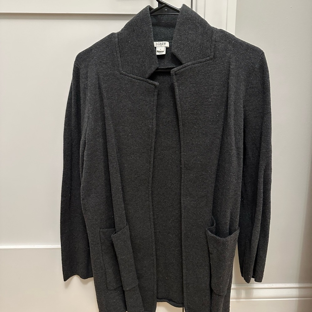 J Crew Charcoal Grey Sweater Blazer
